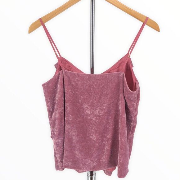 J Crew Pink Crushed Velvet Ruffle Trim Camisole Tank Top NWT - Picture 10 of 11
